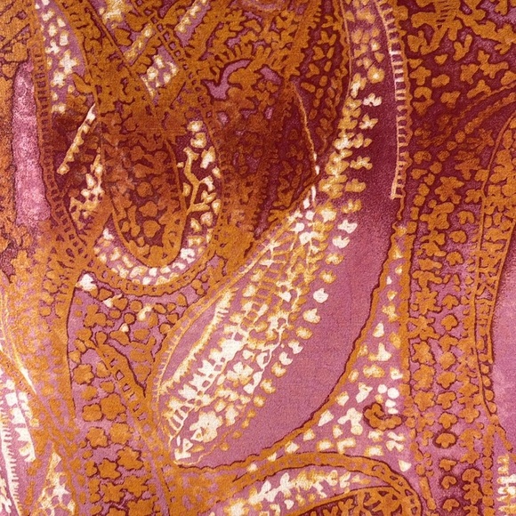 Cejon Paisley Pinks Orange Rectangular Scarf Semi Sheer Poly Chiffon Italy OS - Picture 7 of 12